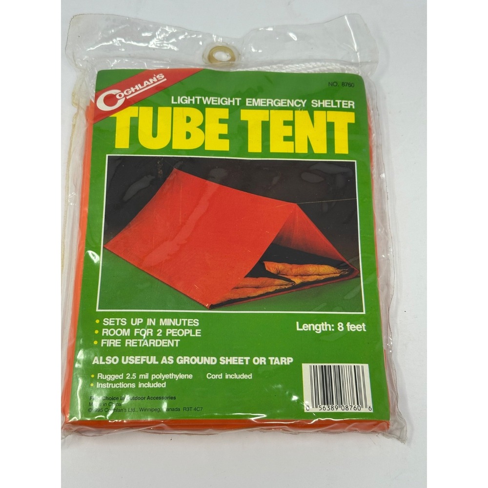 NEW!! Vintage 1995 Coghlan's Lightweight Emergency Shelter Tube Tent 2 Person W9